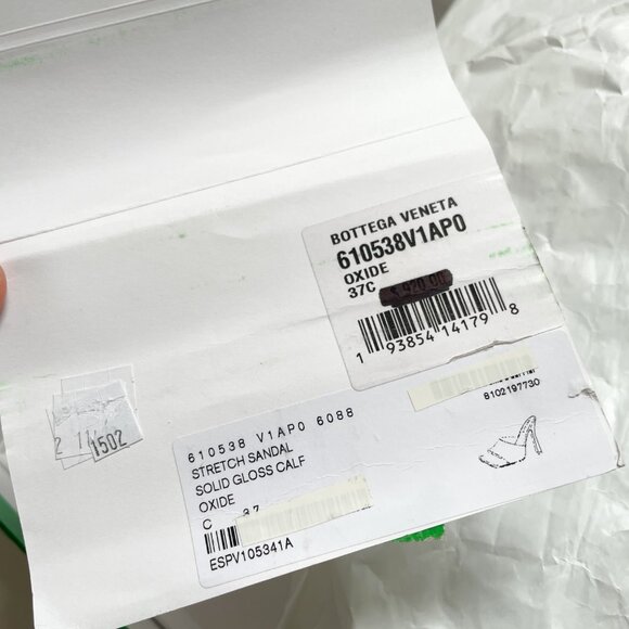 Bottega Veneta Stretch Gloss Sandals Leather Mule Oxide EU 37 US 7 NEW - Picture 13 of 15